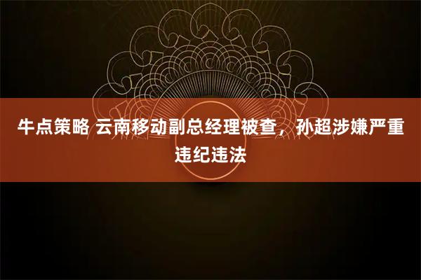 牛点策略 云南移动副总经理被查,孙超涉嫌严重违纪违法