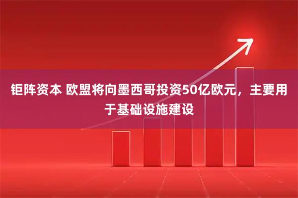 钜阵资本 欧盟将向墨西哥投资50亿欧元，主要用于基础设施建设